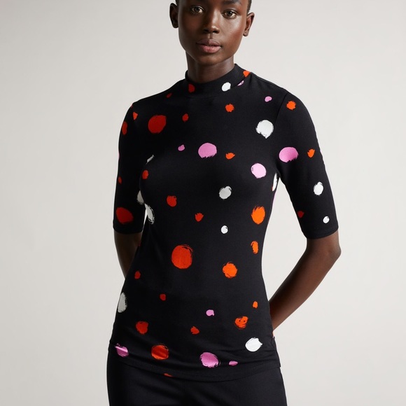 New With Tags Ted Baker London Womens Lilyz High Neck Fitted Tee Multiple Sizes - Picture 8 of 9